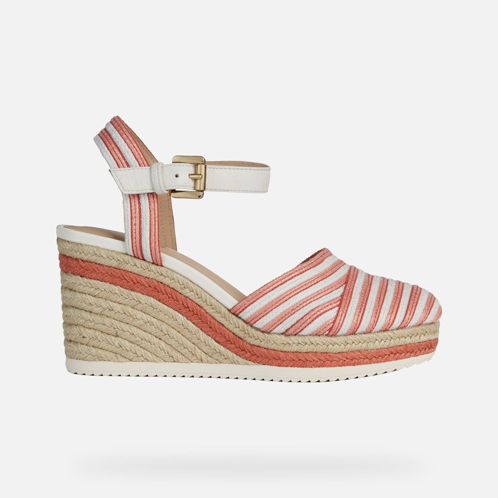 Sandalias Geox Senhora Vermelhas/Branco - Ponza - TOMSH1062